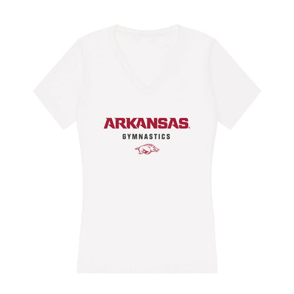 Arkansas - NCAA Women's Gymnastics : Kalyxta Gamiao - Women's V-Neck T-Shirt-0