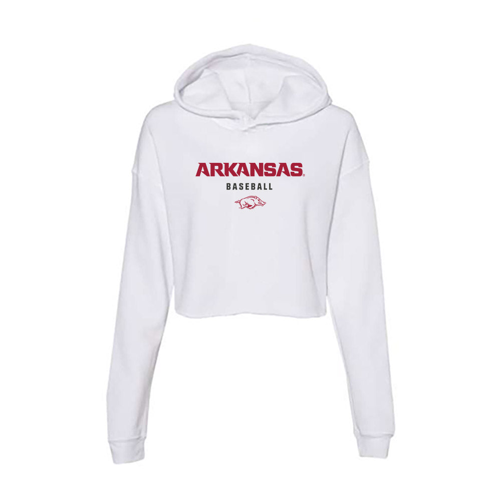 Arkansas - NCAA Baseball : Christian Foutch - Women's Crop Fleece Hoodie-0