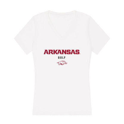 Arkansas - NCAA Men's Golf : Jackson McLaughlin - Women's V-Neck T-Shirt-0
