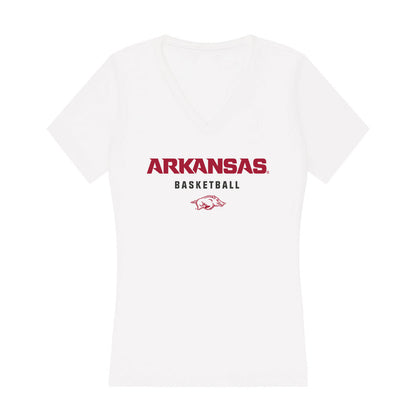 Arkansas - NCAA Men's Basketball : Nick Pringle - Women's V-Neck T-Shirt-0