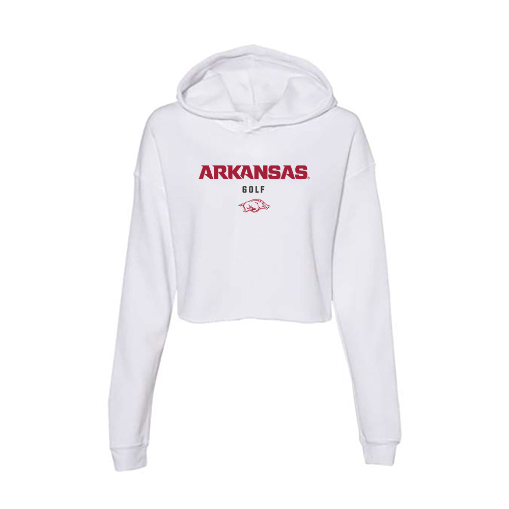 Arkansas - NCAA Women's Golf : Abbey Schutte - Women's Crop Fleece Hoodie-0