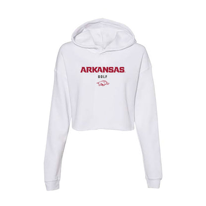 Arkansas - NCAA Women's Golf : Abbey Schutte - Women's Crop Fleece Hoodie-0