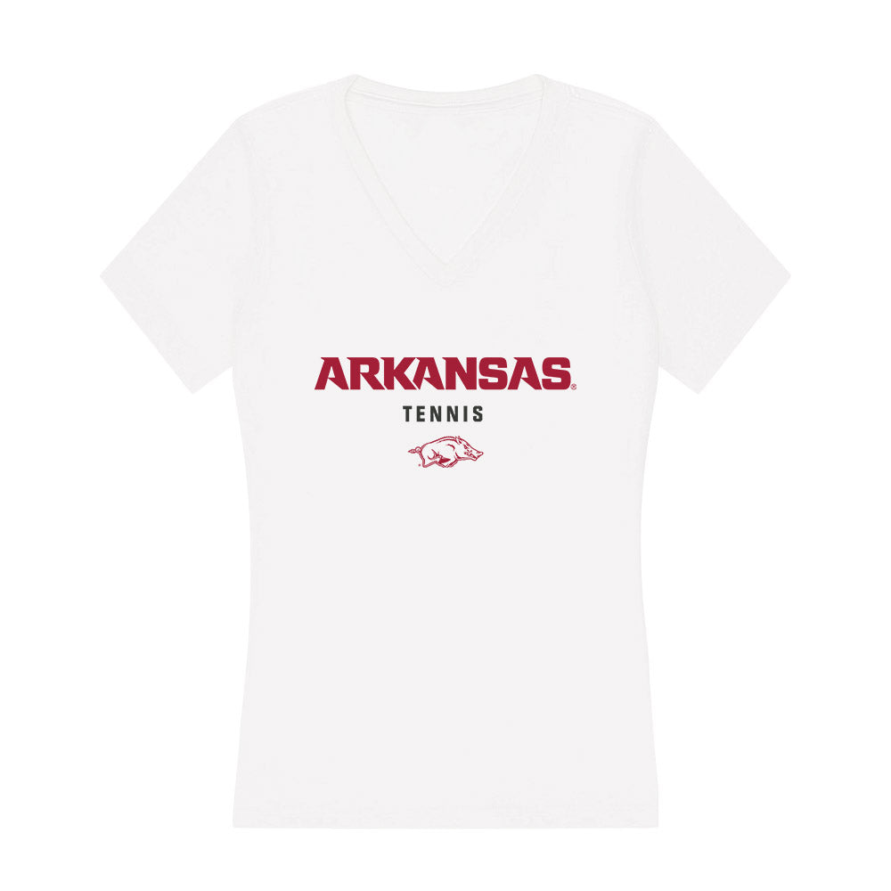 Arkansas - NCAA Women's Tennis : Carolina Gomez Alonso - Women's V-Neck T-Shirt-0