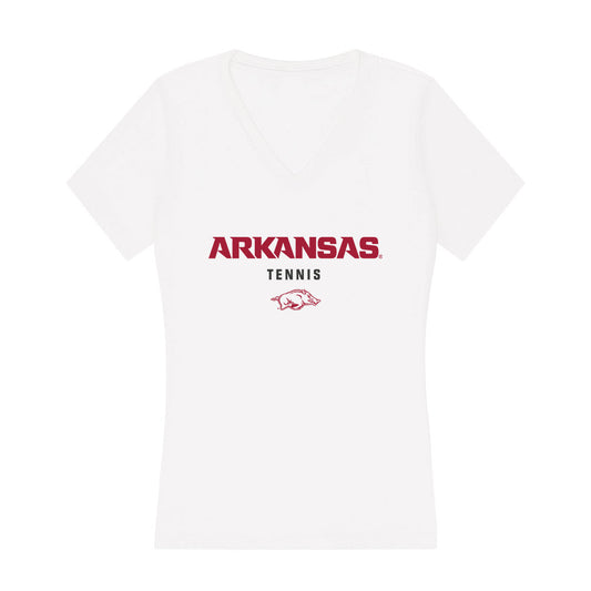 Arkansas - NCAA Women's Tennis : Carolina Gomez Alonso - Women's V-Neck T-Shirt-0