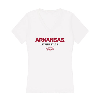 Arkansas - NCAA Women's Gymnastics : Mati Waligora - Women's V-Neck T-Shirt-0