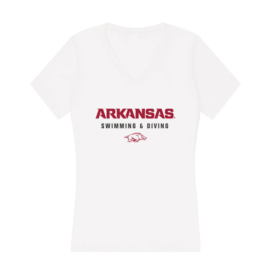 Arkansas - NCAA Women's Swimming & Diving : Majo Sanchez - Women's V-Neck T-Shirt-0