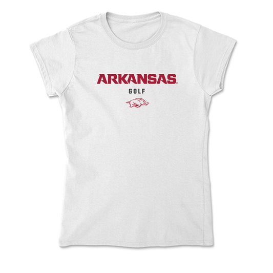 Arkansas - NCAA Men's Golf : Jackson McLaughlin - Soft Style Women’s T-Shirt-0