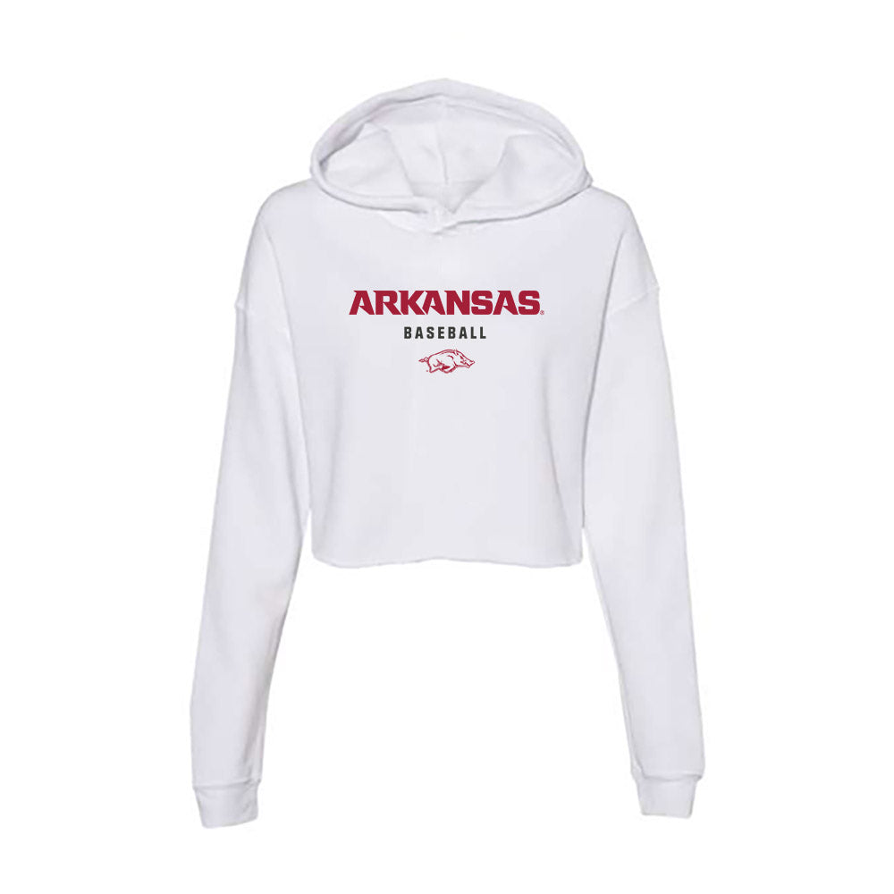 Arkansas - NCAA Baseball : Luke Williams - Women's Crop Fleece Hoodie-0