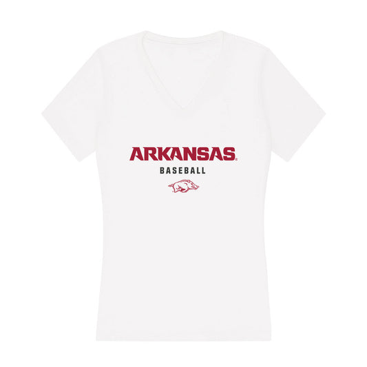 Arkansas - NCAA Baseball : Gabe Fraser - Women's V-Neck T-Shirt-0