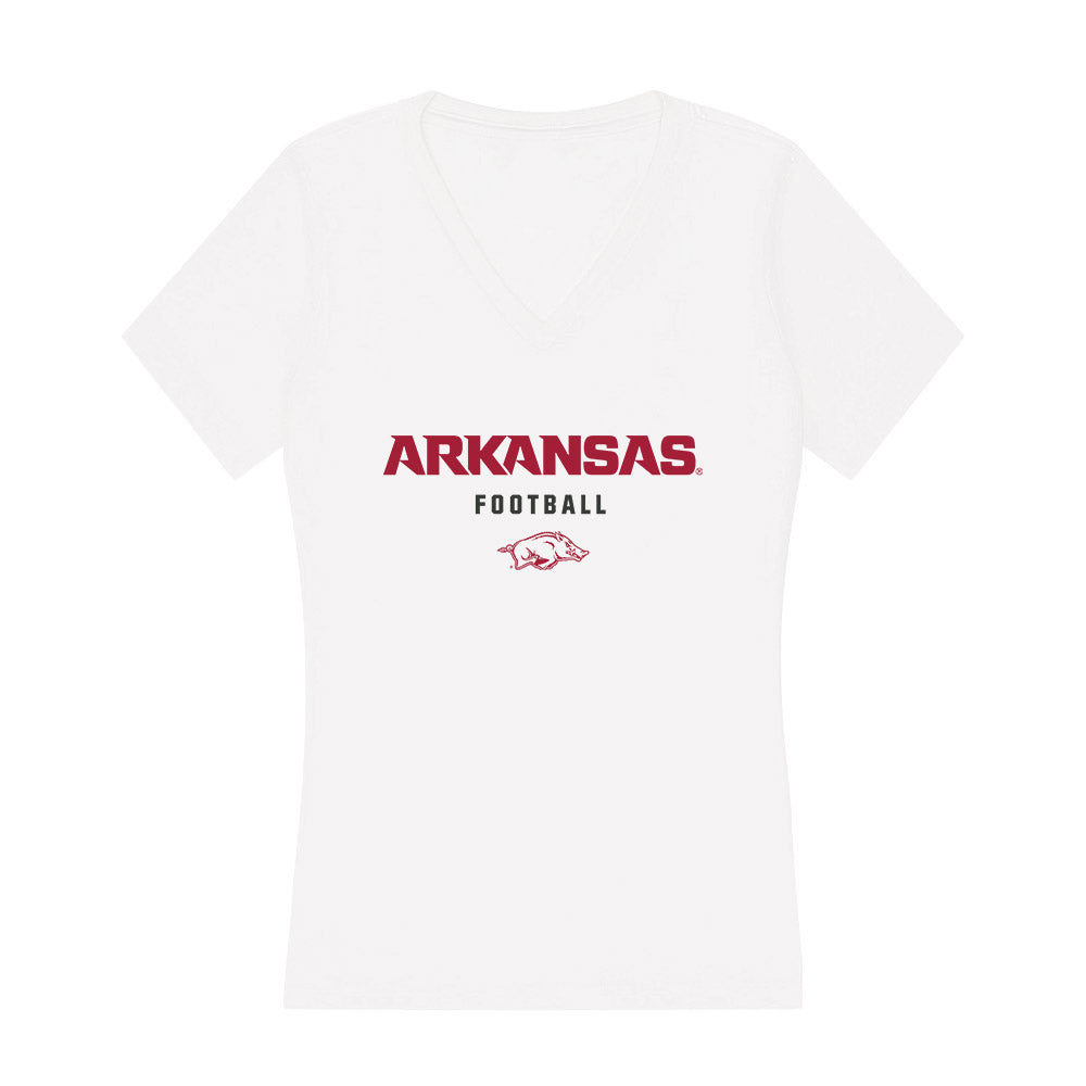 Arkansas - NCAA Football : E'Marion Harris - Women's V-Neck T-Shirt-0