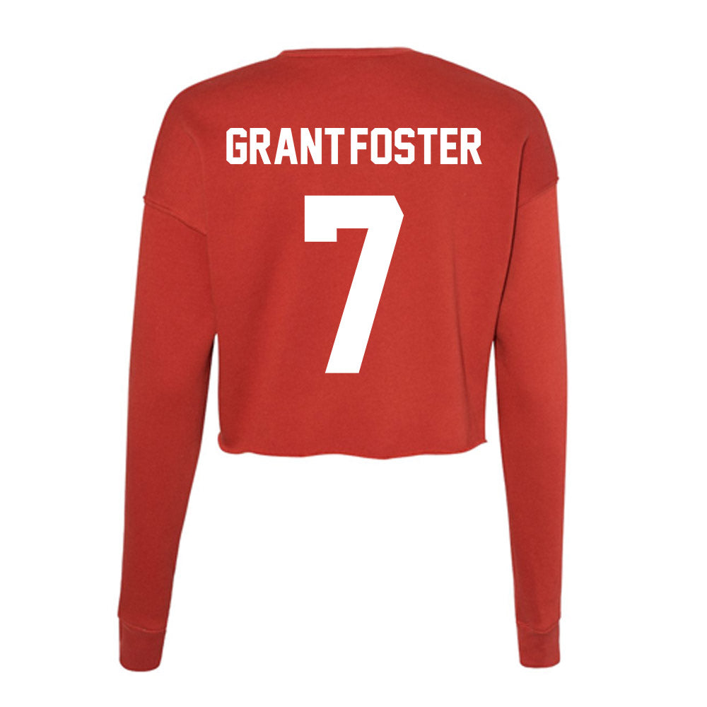 Gonzaga - NCAA Men's Basketball : Tyon Grant-Foster - Women's Cropped Crew Fleece-1