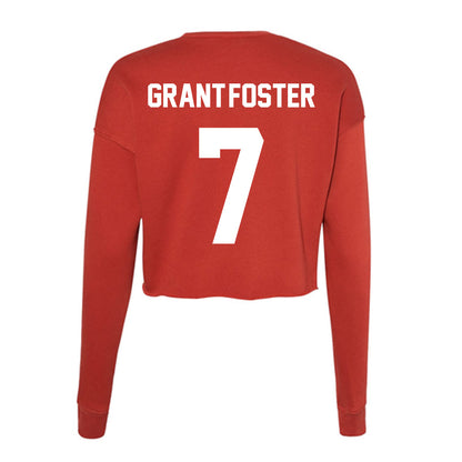 Gonzaga - NCAA Men's Basketball : Tyon Grant-Foster - Women's Cropped Crew Fleece-1