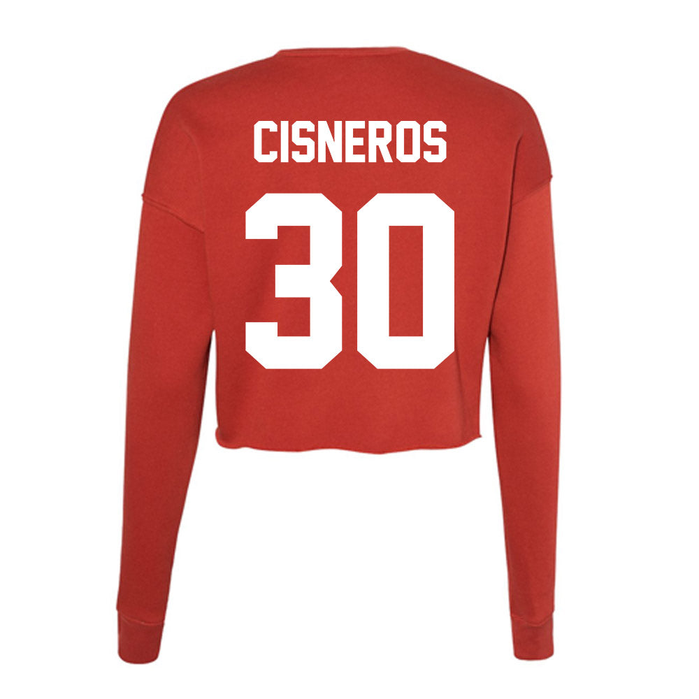 Gonzaga - NCAA Baseball : Andrew Cisneros - Women's Cropped Crew Fleece-1