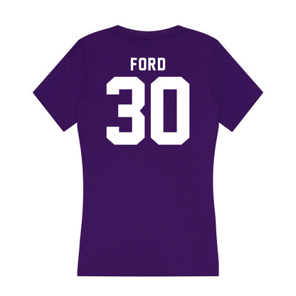 TCU - NCAA Men's Basketball : Darius Ford - Women's V-Neck T-Shirt-1