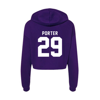 TCU - NCAA Football : Jacob Porter - Women's Crop Fleece Hoodie-1