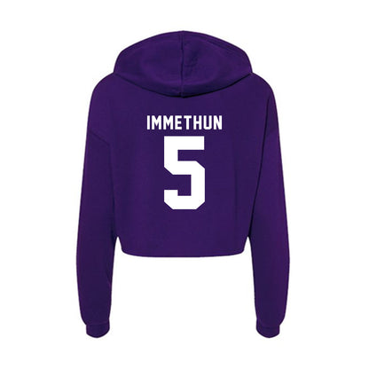 TCU - NCAA Women's Soccer : Jennie Immethun - Women's Crop Fleece Hoodie-1