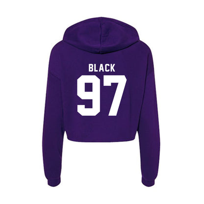 TCU - NCAA Football : Easton Black - Women's Crop Fleece Hoodie-1