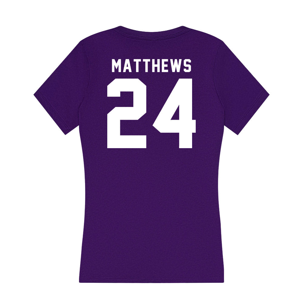 TCU - NCAA Women's Soccer : Landen Matthews - Women's V-Neck T-Shirt-1