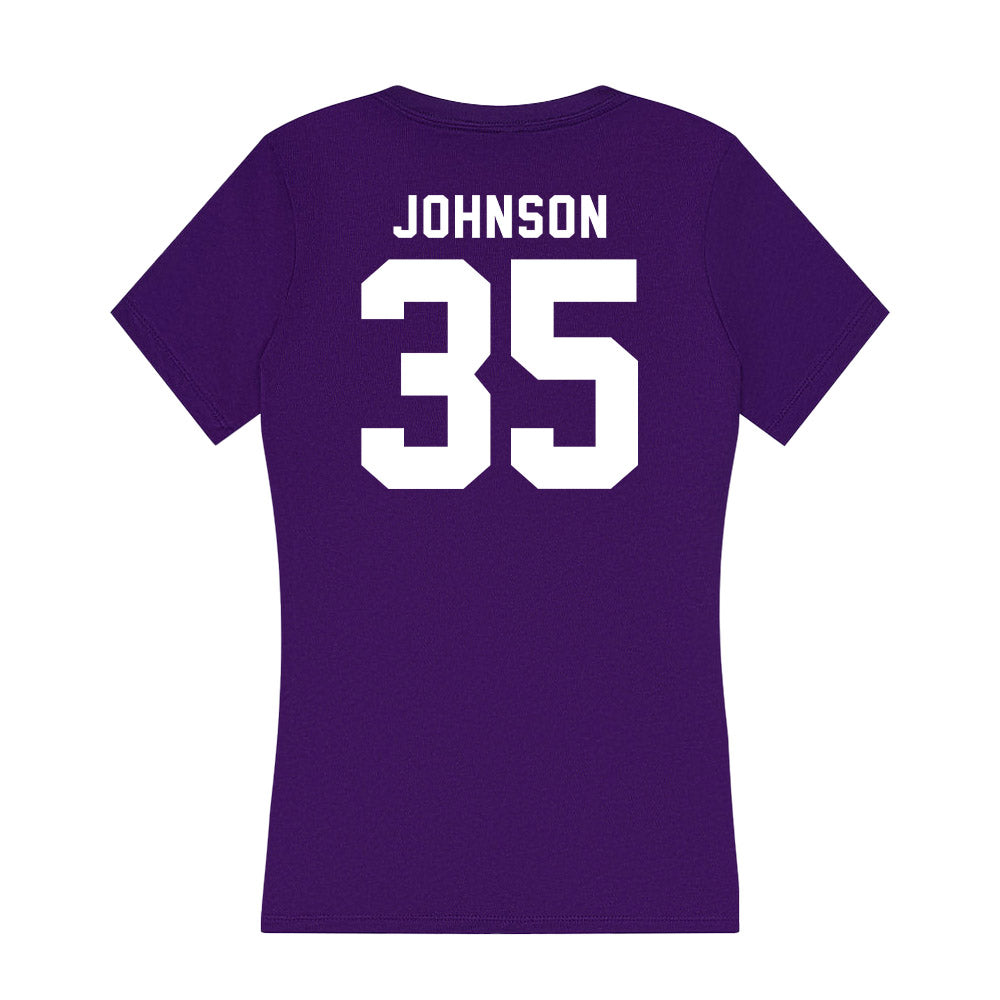 TCU - NCAA Football : Tristan Johnson - Women's V-Neck T-Shirt-1