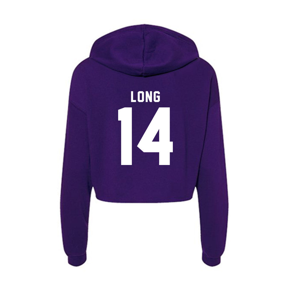 TCU - NCAA Beach Volleyball : Anna Long - Women's Crop Fleece Hoodie-1
