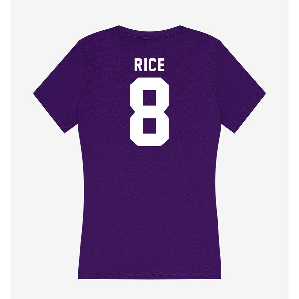 TCU - NCAA Women's Volleyball : Anna Rice - Women's V-Neck T-Shirt-1
