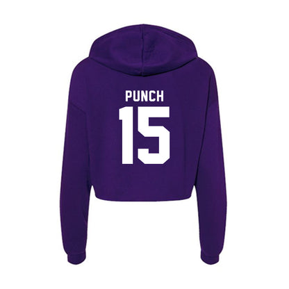 TCU - NCAA Men's Basketball : David Punch - Women's Crop Fleece Hoodie-1