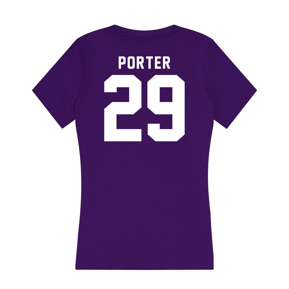 TCU - NCAA Football : Jacob Porter - Women's V-Neck T-Shirt-1