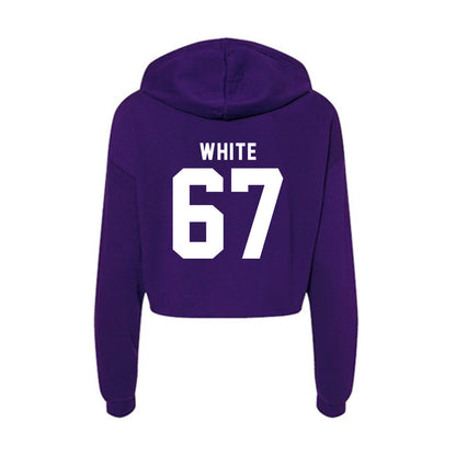 TCU - NCAA Football : Hudson White - Women's Crop Fleece Hoodie-1