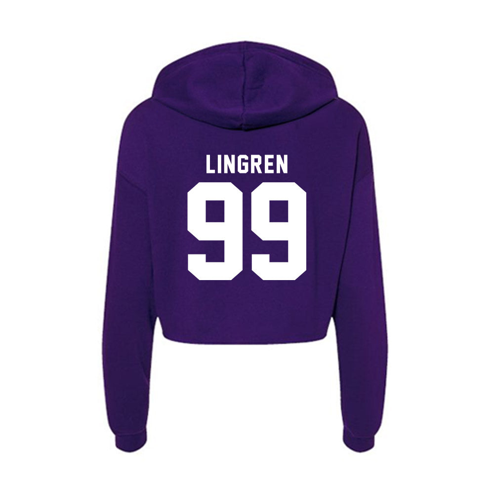 TCU - NCAA Football : Connor Lingren - Women's Crop Fleece Hoodie-1