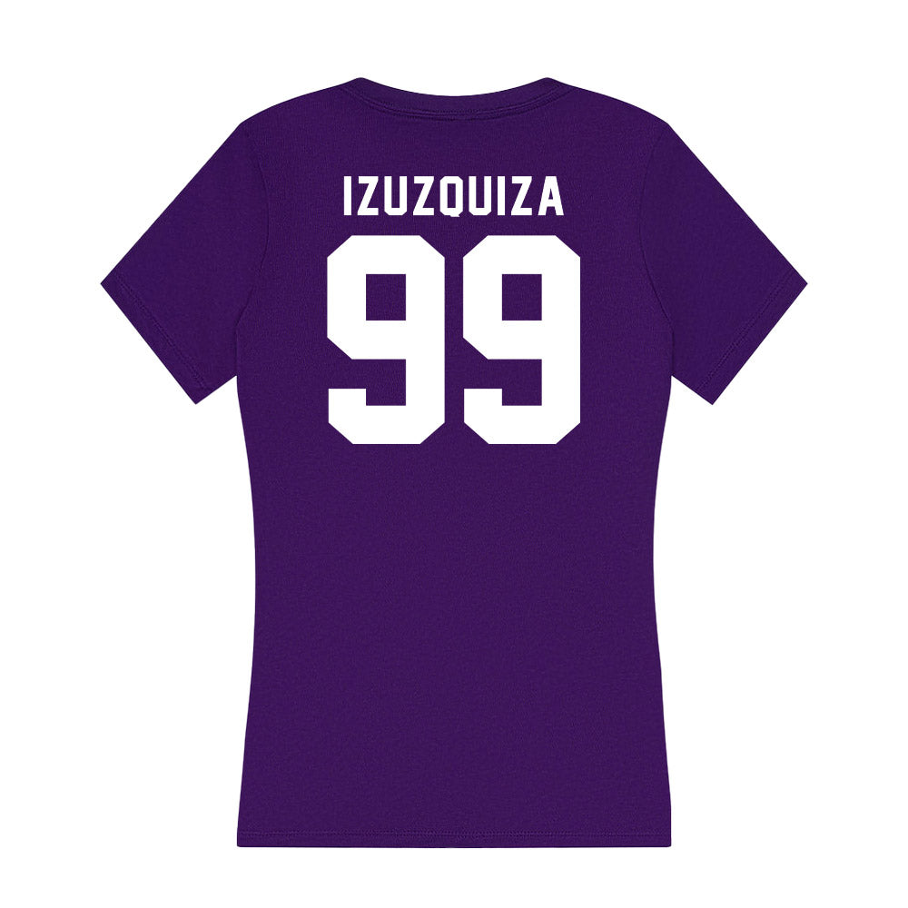 TCU - NCAA Beach Volleyball : Sofia Izuzquiza - Women's V-Neck T-Shirt-1