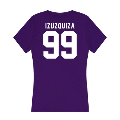 TCU - NCAA Beach Volleyball : Sofia Izuzquiza - Women's V-Neck T-Shirt-1