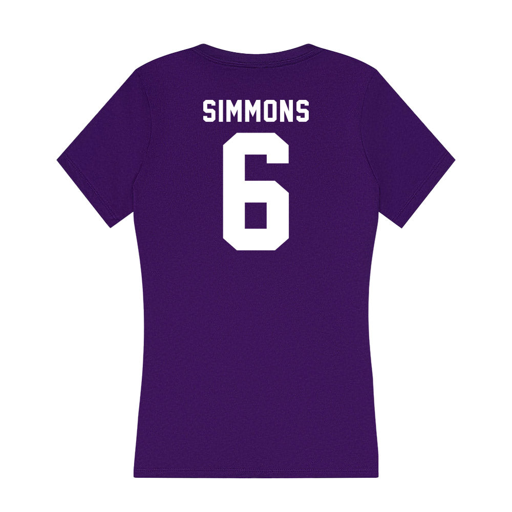 TCU - NCAA Men's Basketball : Ashton Simmons - Women's V-Neck T-Shirt-1