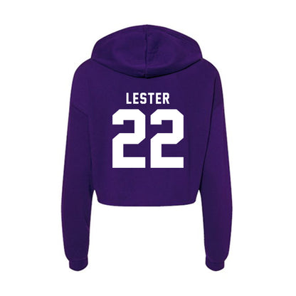 TCU - NCAA Football : Jordan Lester - Women's Crop Fleece Hoodie-1