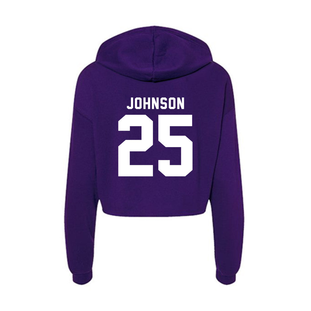 TCU - NCAA Baseball : Nolan Johnson - Women's Crop Fleece Hoodie-1