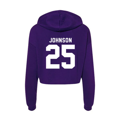 TCU - NCAA Baseball : Nolan Johnson - Women's Crop Fleece Hoodie-1