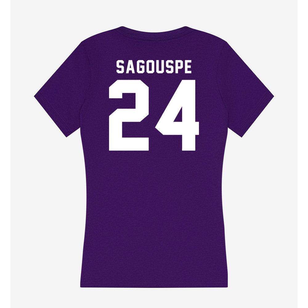 TCU - NCAA Baseball : Tanner Sagouspe - Women's V-Neck T-Shirt-1