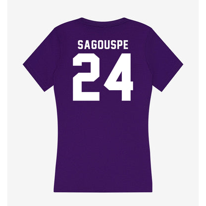 TCU - NCAA Baseball : Tanner Sagouspe - Women's V-Neck T-Shirt-1