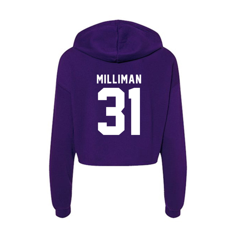 TCU - NCAA Football : Jake Milliman - Women's Crop Fleece Hoodie-1