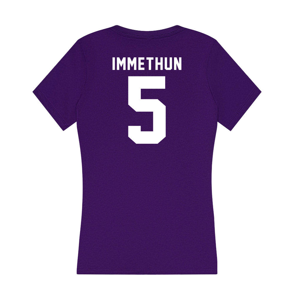 TCU - NCAA Women's Soccer : Jennie Immethun - Women's V-Neck T-Shirt-1