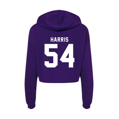 TCU - NCAA Football : Quinton Harris - Women's Crop Fleece Hoodie-1