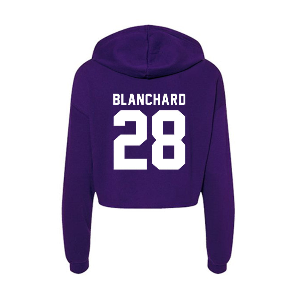 TCU - NCAA Baseball : Colin Blanchard - Women's Crop Fleece Hoodie-1