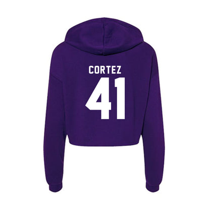 TCU - NCAA Football : Caleb Cortez - Women's Crop Fleece Hoodie-1