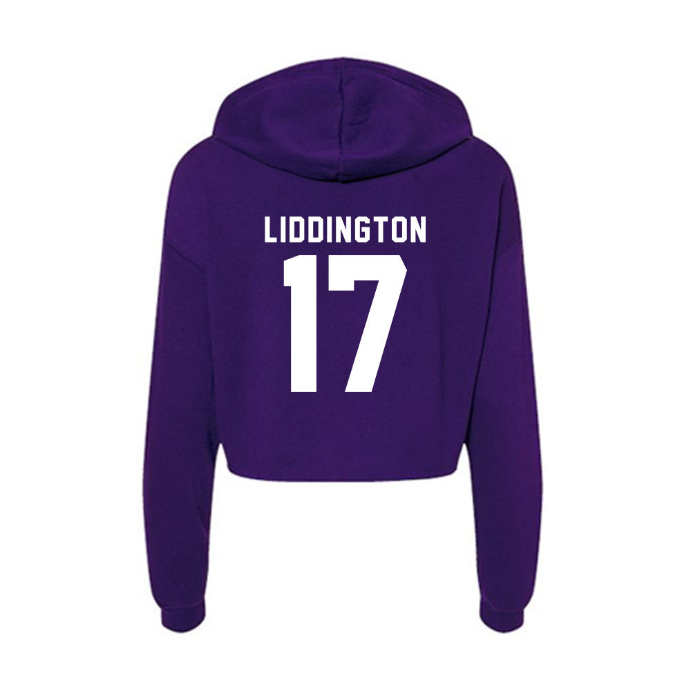 TCU - NCAA Baseball : Rob Liddington - Women's Crop Fleece Hoodie-1