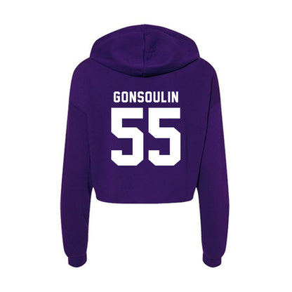 TCU - NCAA Men's Basketball : Zach Gonsoulin - Women's Crop Fleece Hoodie-1