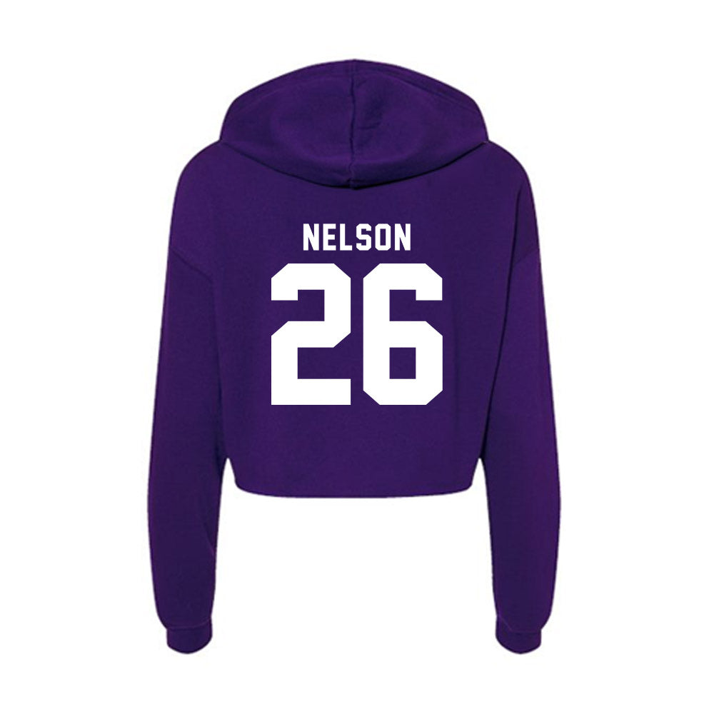 TCU - NCAA Baseball : Cade Nelson - Women's Crop Fleece Hoodie-1