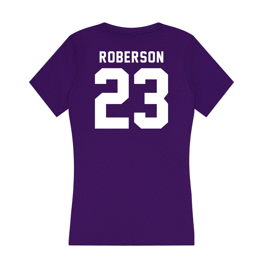 TCU - NCAA Women's Basketball : Aaliyah Roberson - Women's V-Neck T-Shirt-1