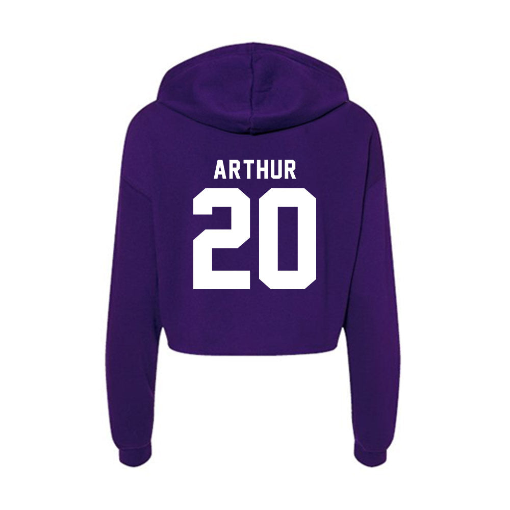 TCU - NCAA Baseball : Jack Arthur - Women's Crop Fleece Hoodie-1