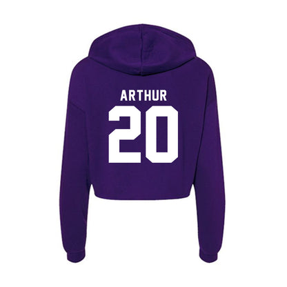 TCU - NCAA Baseball : Jack Arthur - Women's Crop Fleece Hoodie-1