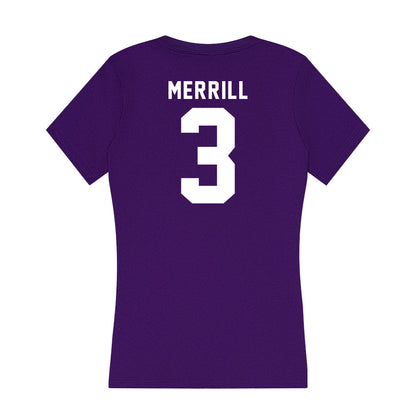 TCU - NCAA Women's Basketball : Deasia Merrill - Women's V-Neck T-Shirt-1