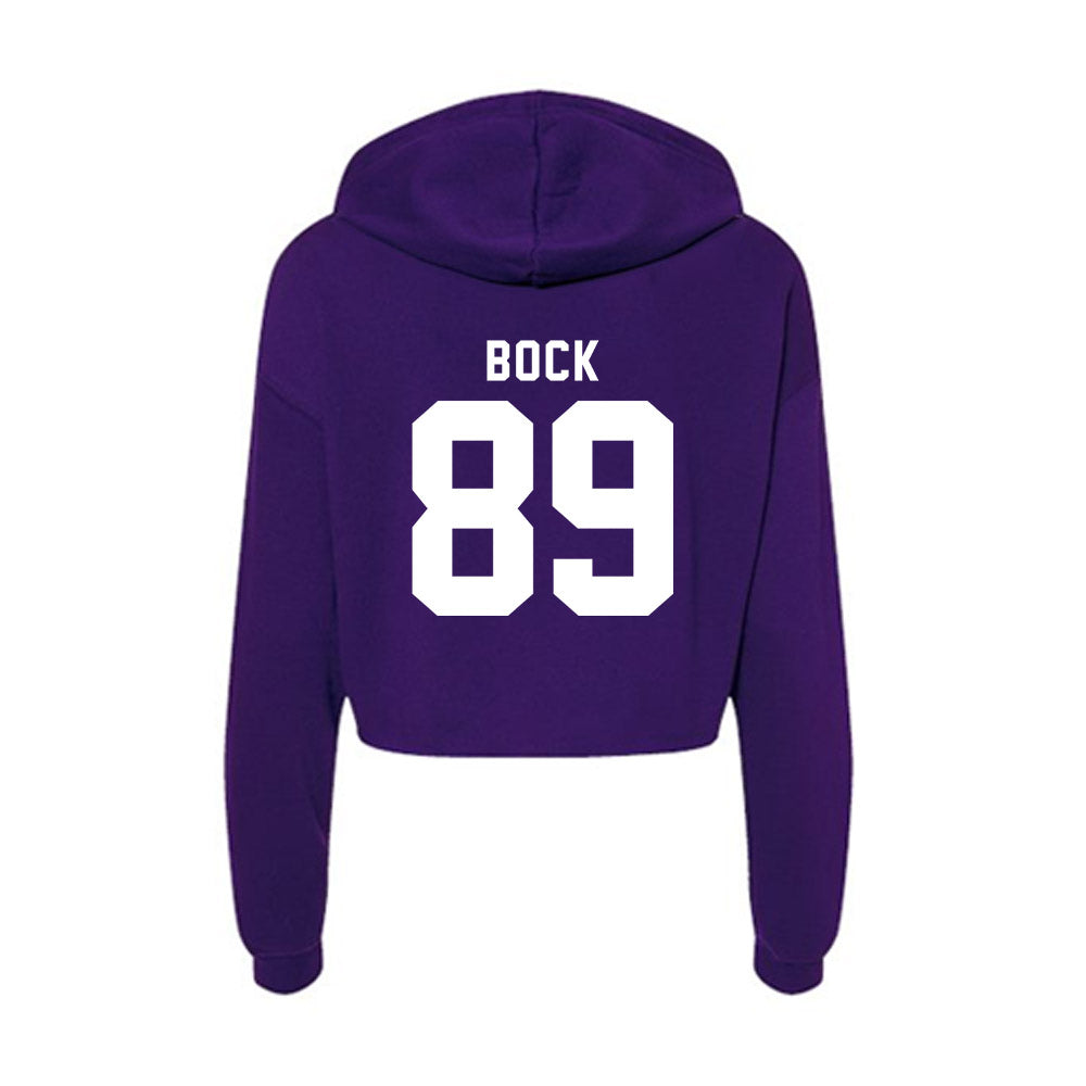 TCU - NCAA Football : Jake Bock - Women's Crop Fleece Hoodie-1
